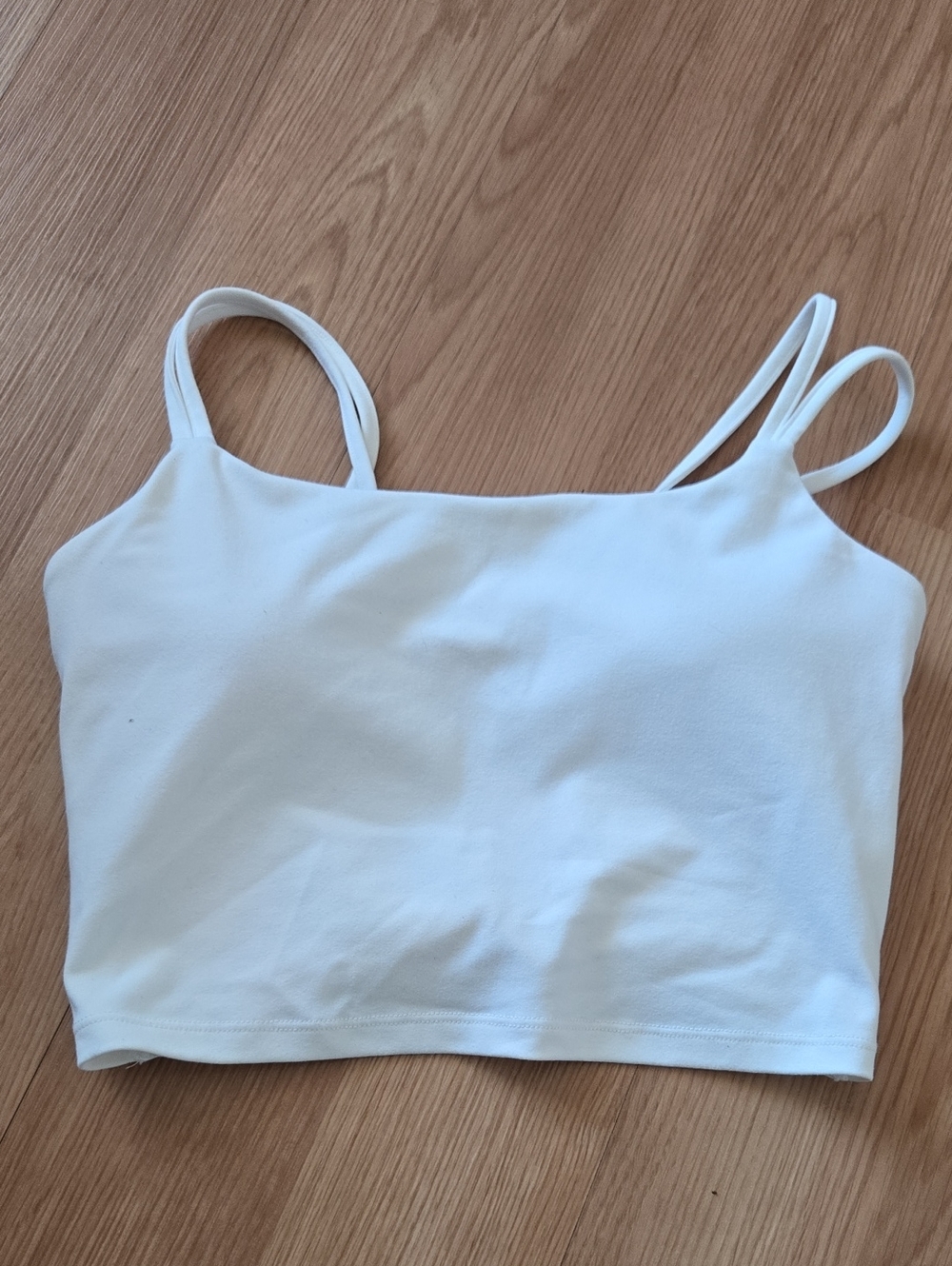 Synergy White Double-Strap Crop Tank Top - Women